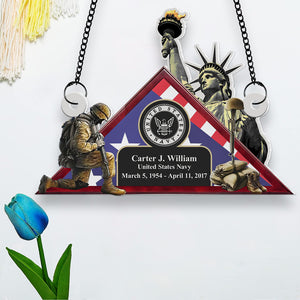 Personalized Gifts For Veteran Suncatcher Window Hanging Ornament 02dtdt010624 - Ornaments - GoDuckee