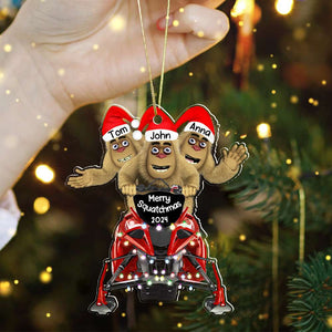 Personalized Gifts For Snowmobile Rider Christmas Ornament, Happy Bigfoot 01QHDT140924 - Ornament - GoDuckee