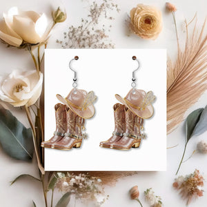 Women's Boots Personalized Gifts For Cowgirl Acrylic Earrings 02ohtn300625 - Earrings - GoDuckee