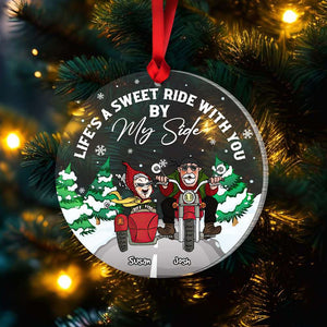 Life's A Sweet Ride With You, Couple Gift, Personalized Acrylic Ornament, Old Couple Racing Ornament, Christmas Gift - Ornament - GoDuckee