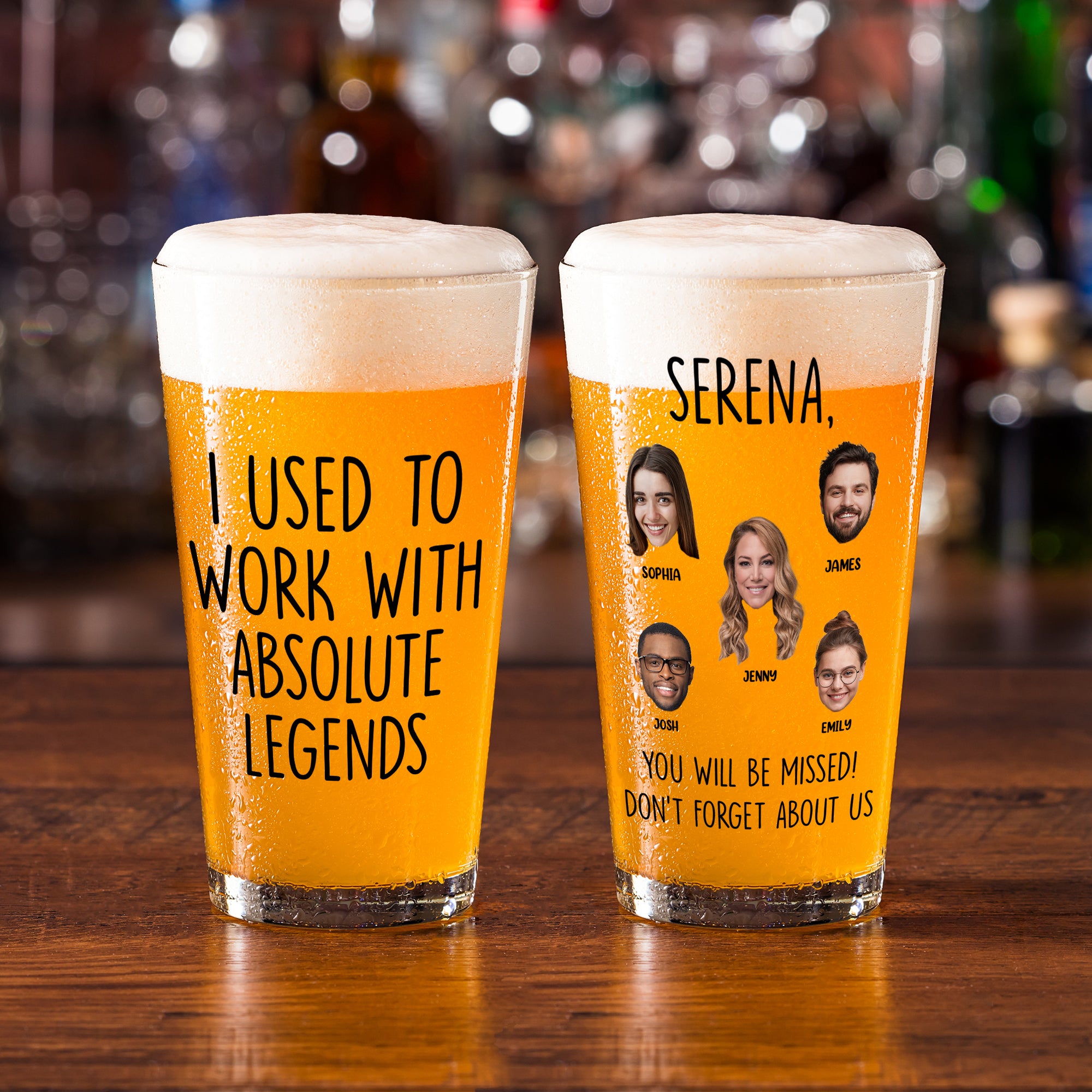 Custom Photo Gifts For Coworker Retirement Beer Glass 02napu200624 - Beer Glasses - GoDuckee