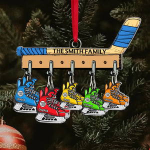 Personalized Gifts For Family Love Ice Hockey Acrylic Ornament 02HUQN221024 - Ornament - GoDuckee