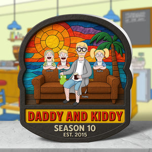 Daddy And Kiddy Acrylic Plaque - Personalized Gifts For Dad 05ohqn290425pahg - Shaped Plaques - GoDuckee