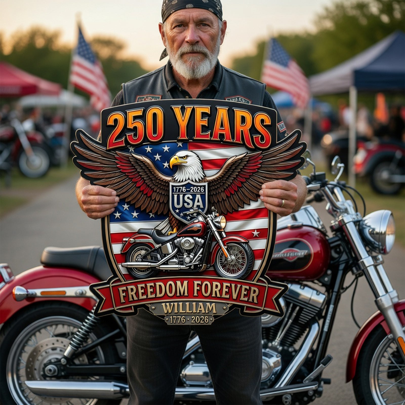 Bikers Ride Free Metal Sign - Personalized 250th Anniversary Gift For Bikers 05TOQN160626 - Metal Signs - GoDuckee