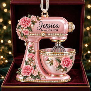 Birth Month Flower Baking Mixer Ornament - Personalized Christmas Gifts For Baking Lovers 02qhdt120926 - Ornament - GoDuckee