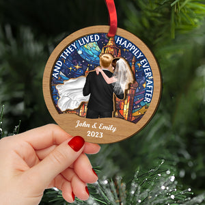 And They Lived Happily Ever After, Couple Gift, Personalized Ornament, Couple Suncatcher Ornament, Chirstmas Gift 01NAHN160823TM - Ornament - GoDuckee
