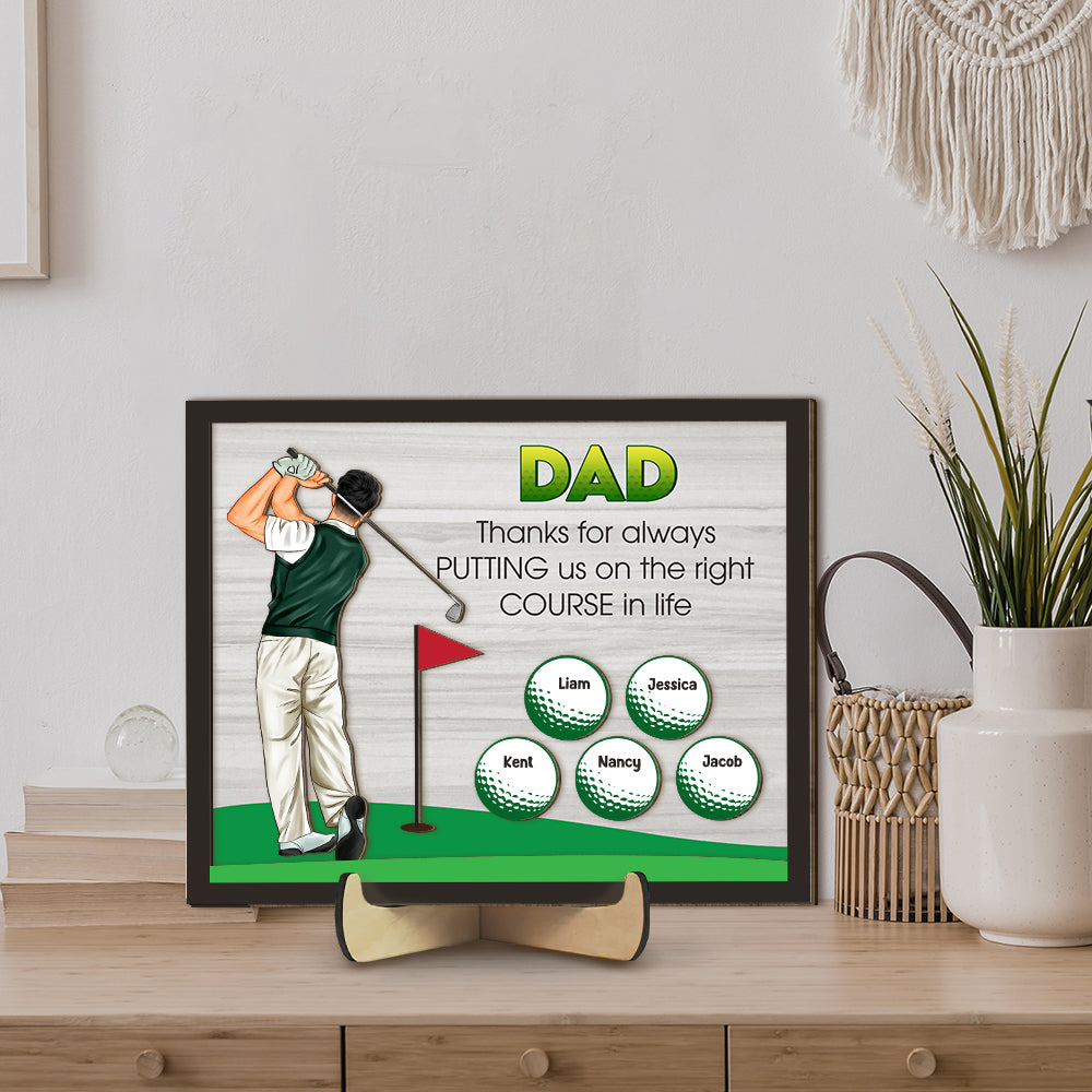 Personalized Gifts For Dad Wood Sign The Right Course 05napu030224 - Wood Signs - GoDuckee