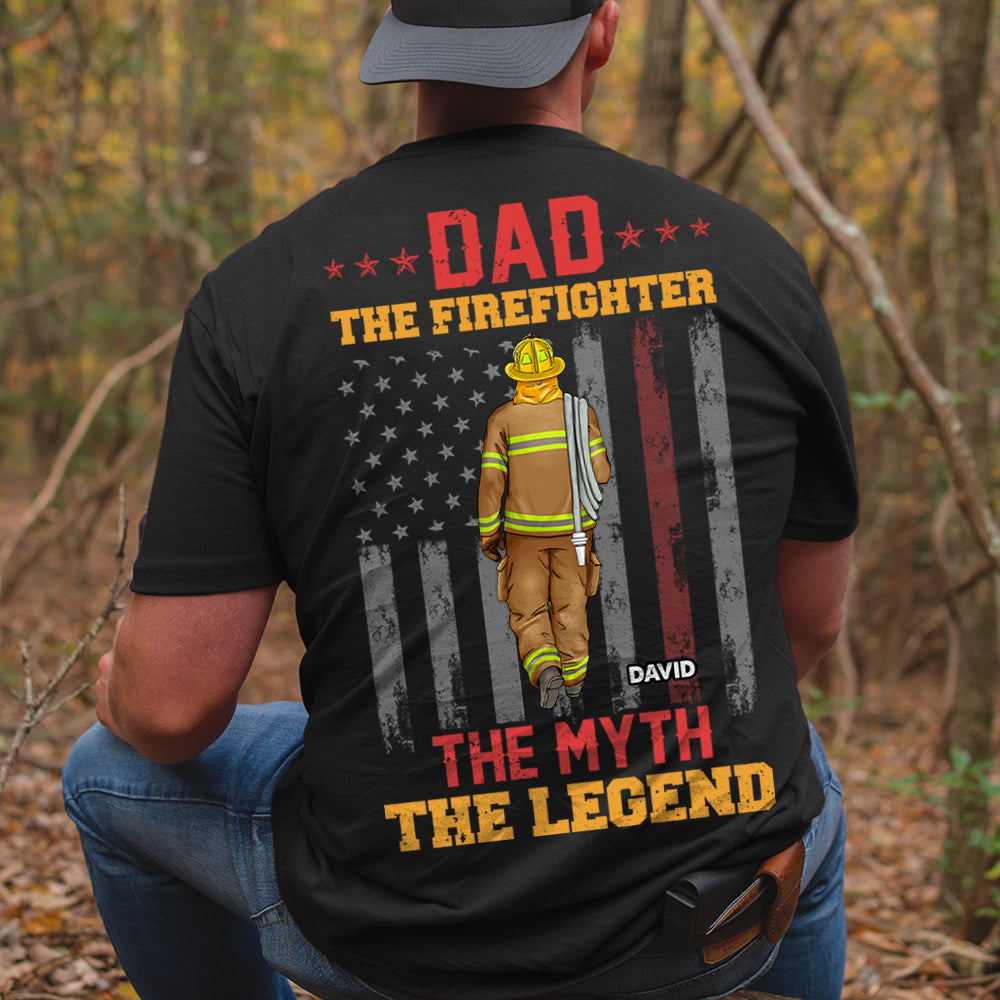 The Firefighter, The Myth, The Legend, Gift For Dad, Personalized Shirt, Firefighter Dad Shirt, Father's Day Gift - Shirts - GoDuckee