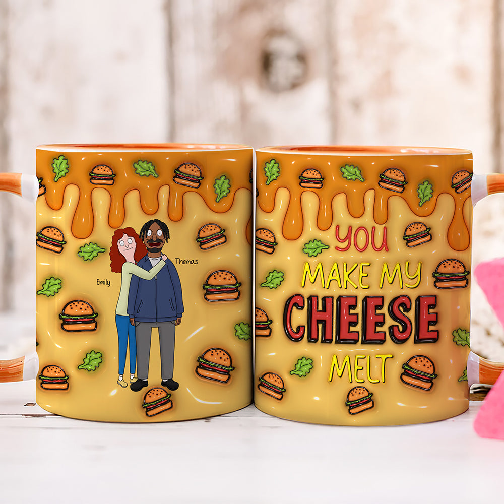 Personalized Gifts For Couple Accent Mug Melt Cheese 01TGQN271224HG - Coffee Mug - GoDuckee