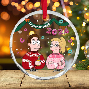 Personalized Gifts For Couple Christmas Crystal Ornament 03TOLU301024HG - Ornament - GoDuckee