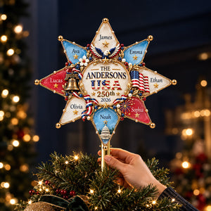 Patriot Family Tree Topper - Personalized Christmas Gifts For Family 04hudt071026 - Ornament - GoDuckee