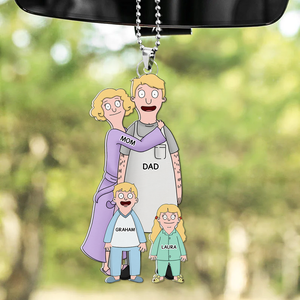 Personalized Gifts For Family Car Ornament 04qhhu241224hg - Ornament - GoDuckee