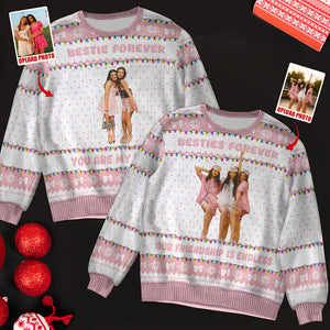 Custom Photo Gifts For Bestie Christmas Ugly Sweater 01PGDT301024 - Ugly Christmas Sweater - GoDuckee