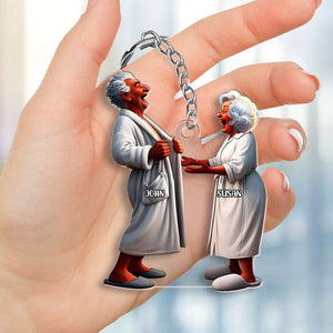 Personalized Gifts For Couple Keychain Funny Old Couple 02QHMH071224 - Keychains - GoDuckee