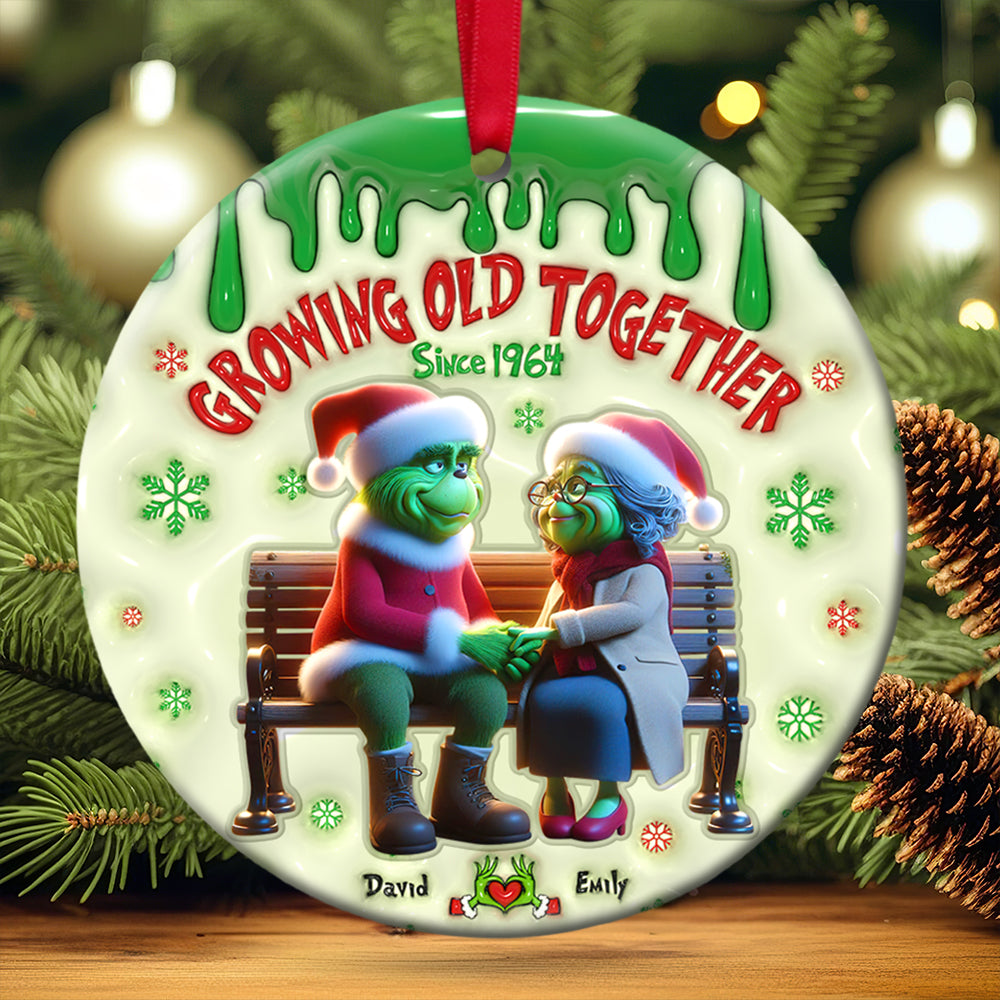 Personalized Gifts For Old Couple Ceramic Ornament 04ohqn281024 - Ornament - GoDuckee