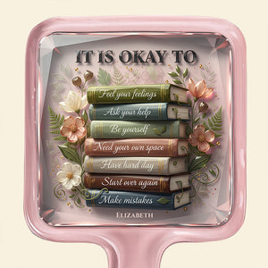 Floral Book Handheld Mirror - Personalized Gifts For Book Lovers 03PADT041225 - Mirror - GoDuckee