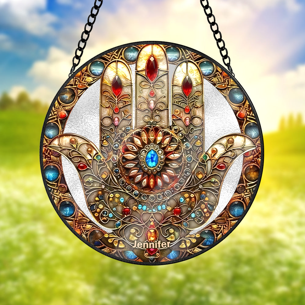 Hamsa Hand Stained Glass 05acxx200824/12acqn240824 Decor Gifts - Ornament - GoDuckee