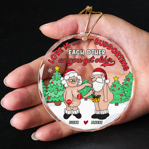 Personalized Gifts For Couple Christmas Ornament 11acpu270924 Supporting Each Other - Ornament - GoDuckee