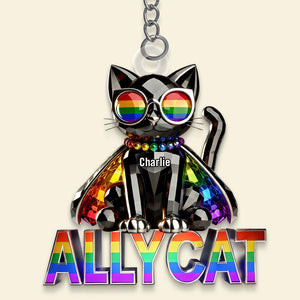 Ally Cat Keychain Personalized Gifts For LGBT+ Pride 08TGDT280525 - Keychains - GoDuckee