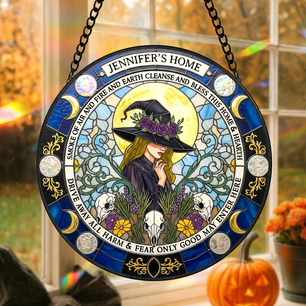 Blessings Witch House Stained Glass Suncatcher, Personalized Gifts For Witch Lovers 01qhtn080825 - Ornament - GoDuckee