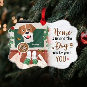 Home Is Where The Dog Runs To Get You, Gift For Dog Lover, Personalized Ornament, Dog Lover Ornament, Christmas Gift 04QHHN220823 - Ornament - GoDuckee