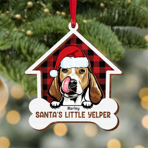 Santa's Little Yelper, Gift For Dog Lover, Personalized Ornament, Dog House Ornament, Christmas Gift - Ornament - GoDuckee