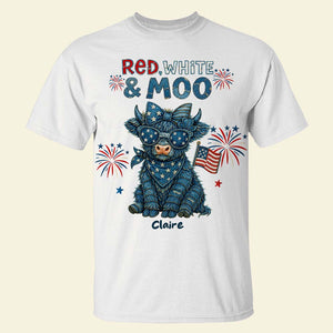 Highland Cow Freedom Shirt - Personalized Gifts For 4th Of July 04NADT190625 - AOP Products - GoDuckee
