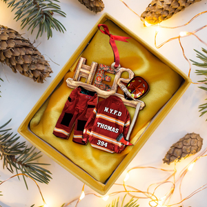 Personalized Gifts For Firefighter Christmas Ornament Firefighter Uniform 02ohpu121024 - Ornament - GoDuckee