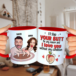 I Love You Without Any Condition, Funny Custom Couple Face Coffee Mug, Gift For Couple, Valentine's Gifts - Coffee Mug - GoDuckee