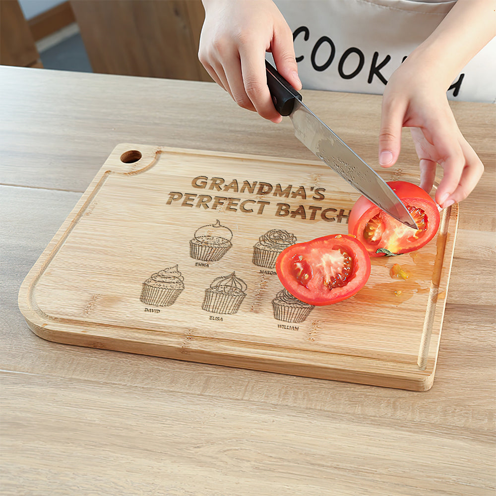 Personalized Gift For Grandma Engraved Cutting Board Grandma's Perfect Batch 03KAMH230124 - Home Decor - GoDuckee