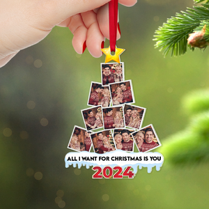 Personalized Gifts For Couple, Acrylic Couple Photo Christmas Ornament 05HUPU250924 - Ornament - GoDuckee