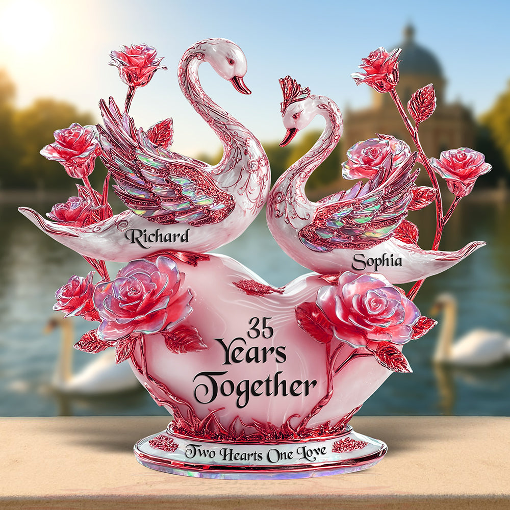 Swan Couple Plaque - Personalized Gifts For Couple 04tgqn300525 - Shaped Plaques - GoDuckee