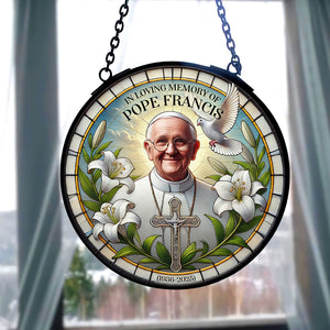 In Loving Memories - Pope Francis Stained Glass Ornament 05HULU230425 - Ornament - GoDuckee