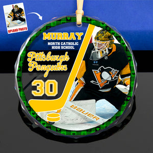 Custom Photo Gifts For Ice Hockey Player Christmas Ornament 05ACDT191024 - Ornament - GoDuckee