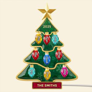Christmas Tree Family Light Box - Personalized Gifts For Family Custom Shape Acrylic Light Box 04NADT301025 - Light Box - GoDuckee