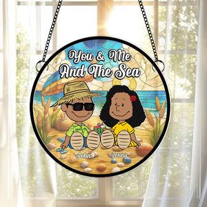 Personalized Gifts For Couple Suncatcher Ornament You Me And The Sea 03XQMH100125PA - Ornament - GoDuckee