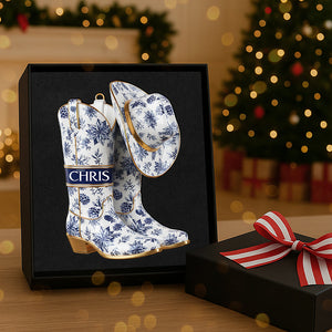 Personalized Gifts For Christmas, Cowboy Cowgirl Toile de Jouy Custom Shape Acrylic Ornament 01pgta011025 - Ornament - GoDuckee