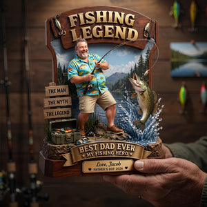 Fishing Legend Acrylic Plaque - Custom Photo Gifts For Fishing Dads 04tydt300426 - Shaped Plaques - GoDuckee