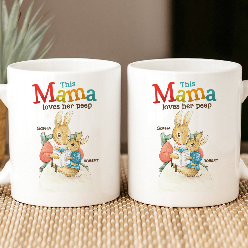 Personalized Gifts For Mom Coffee Mug This Mama Loves Her Peep 03HUDT220224 - Coffee Mugs - GoDuckee