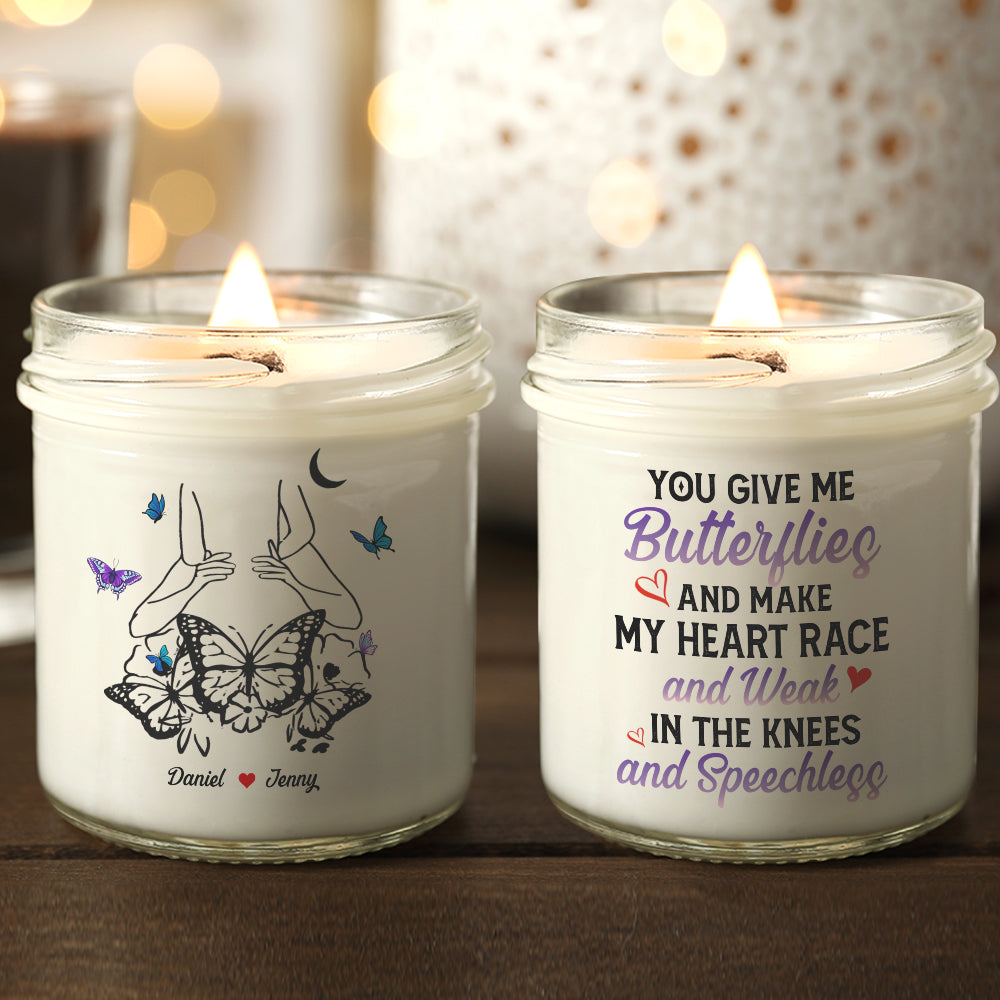 Personalized Gifts For Couple Scented Candle You Give Me Butterflies - Scented Candle - GoDuckee