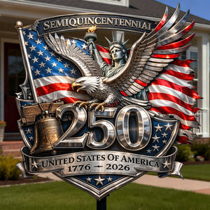 250th America Anniversary Cut Metal Sign - Gifts For Patriots 03hulu280126 - Metal Signs - GoDuckee