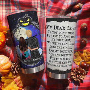 My Dear Love, Couple Gift, Personalized Tumbler, Spooky Halloween Couple Backview Tumbler, Halloween Gift 01OHPO310723TM - Tumbler Cup - GoDuckee