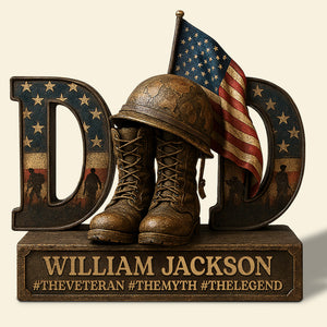 Veteran Dad Acrylic Plaque Personalized Gifts For Dad 02xqdt170425 - Shaped Plaques - GoDuckee