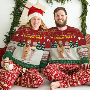 Personalized Gifts For Couple, Funny Cartoon Couple Ugly Sweater 01TOLU080824HG - Ugly Christmas Sweater - GoDuckee