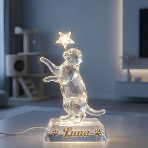 Charming Cat Standing Up Light Box, Personalized Gifts For Cat Lovers 04qhdt251225 - Light Box - GoDuckee