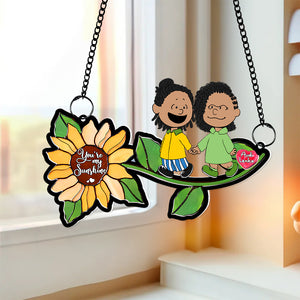 Personalized Gifts For Couples Suncatcher Ornament You're My Sunshine 05KALU201224DA - Ornament - GoDuckee