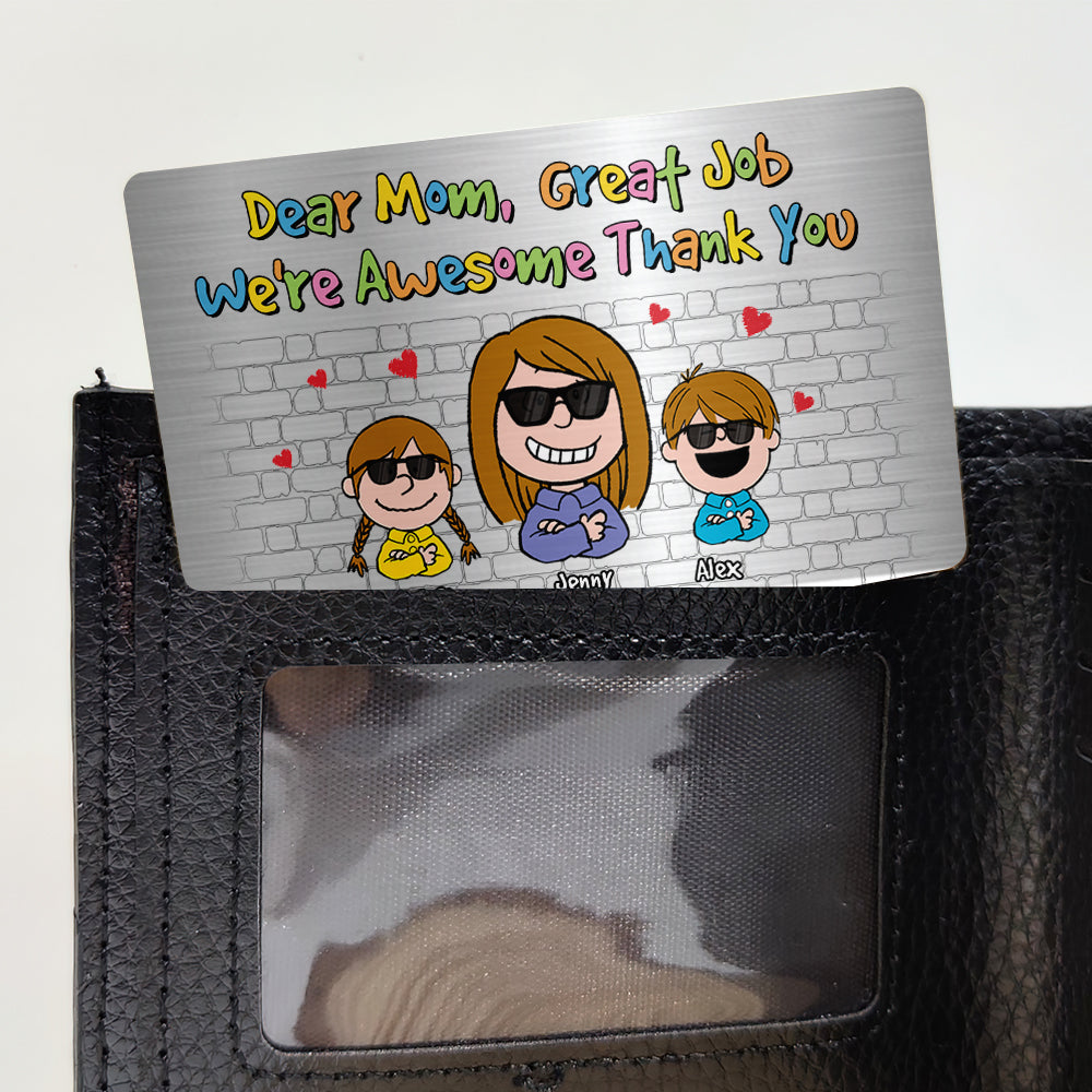 Personalized Gifts For Mom Aluminum Wallet Card Babies Say Thank Mom 02KAMH181224HH - Wallet Card - GoDuckee