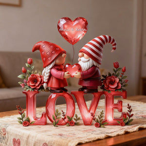 Sweet Gnome Couple Plaque - Personalized Gift For Couples 04PAMG280126 - Shaped Plaques - GoDuckee