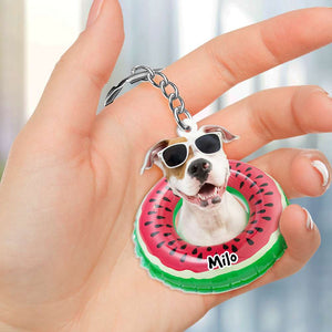 Gift For Pet Lover, Personalized Keychain, Pet Lover Float Keychain, Summer Gift - Keychains - GoDuckee