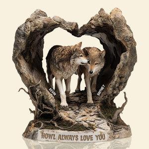 Wolf Couple Acrylic Plaque - Personalized Gifts For Couple 03TGDT180625 - Shaped Plaques - GoDuckee
